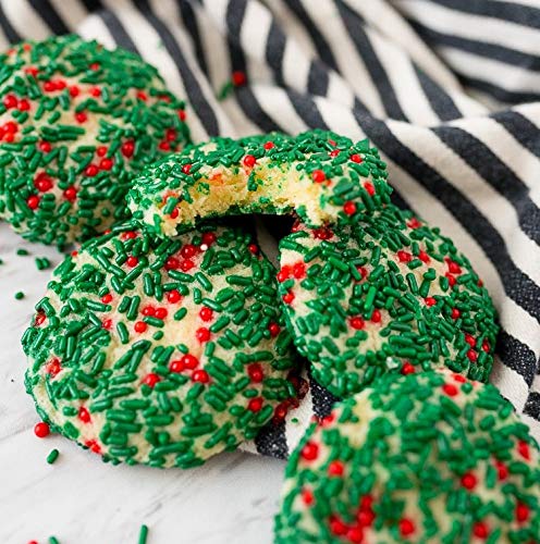Sweetgourmet Holly Berry Mix | Holiday Christmas Sprinkles Nonpareils Bulk | 2 Pounds #TOP6
