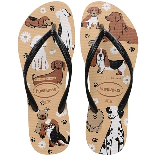 Chinelo Havaianas Slim Pets 35/36 Marrom/Preto