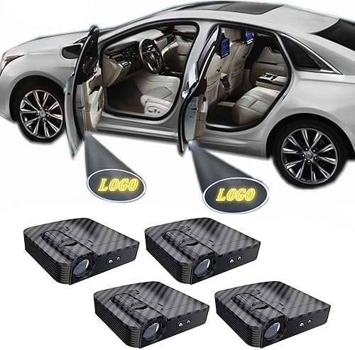 2 pares de luces LED con logotipo personalizado, proyector para puerta de coche, cortesía, luces de bienvenida, sombra de charco, luces LED