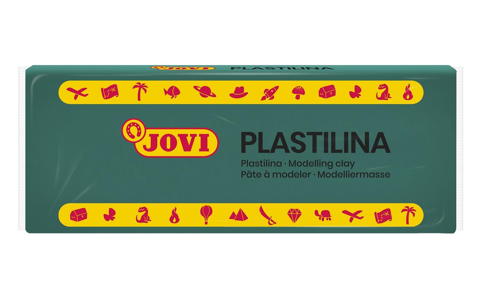 Jovi - PLASTILINA, pâte à Modeler végétale, 15 x 150 grammes, Vert foncé, Grande plasticité, sans Gluten, Idéale pour Les Enfants à partir de 3 Ans