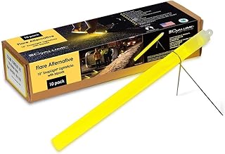 Cyalume - Paquete de 40 tubos luminosos SnapLight Flare Alternative 25 cm, 10 pulgadas, 2 horas, color amarillo