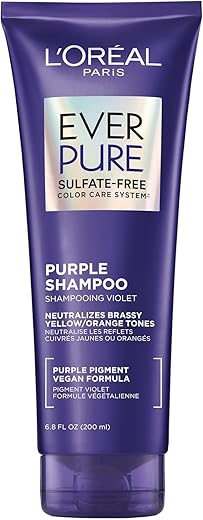 L Oreal Paris EverPure Brass Toning Purple Shampoo for Blonde Bleached Silver and Brown Highlighted Hair Sulfate Free Color Care Hydrating Formula...