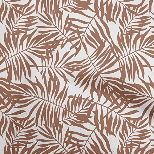 oneOone Viscose Jersey Brown Fabric Leaf Fabric for Sewing Printed Craft Fabric by The Yard 60 Inch Wide