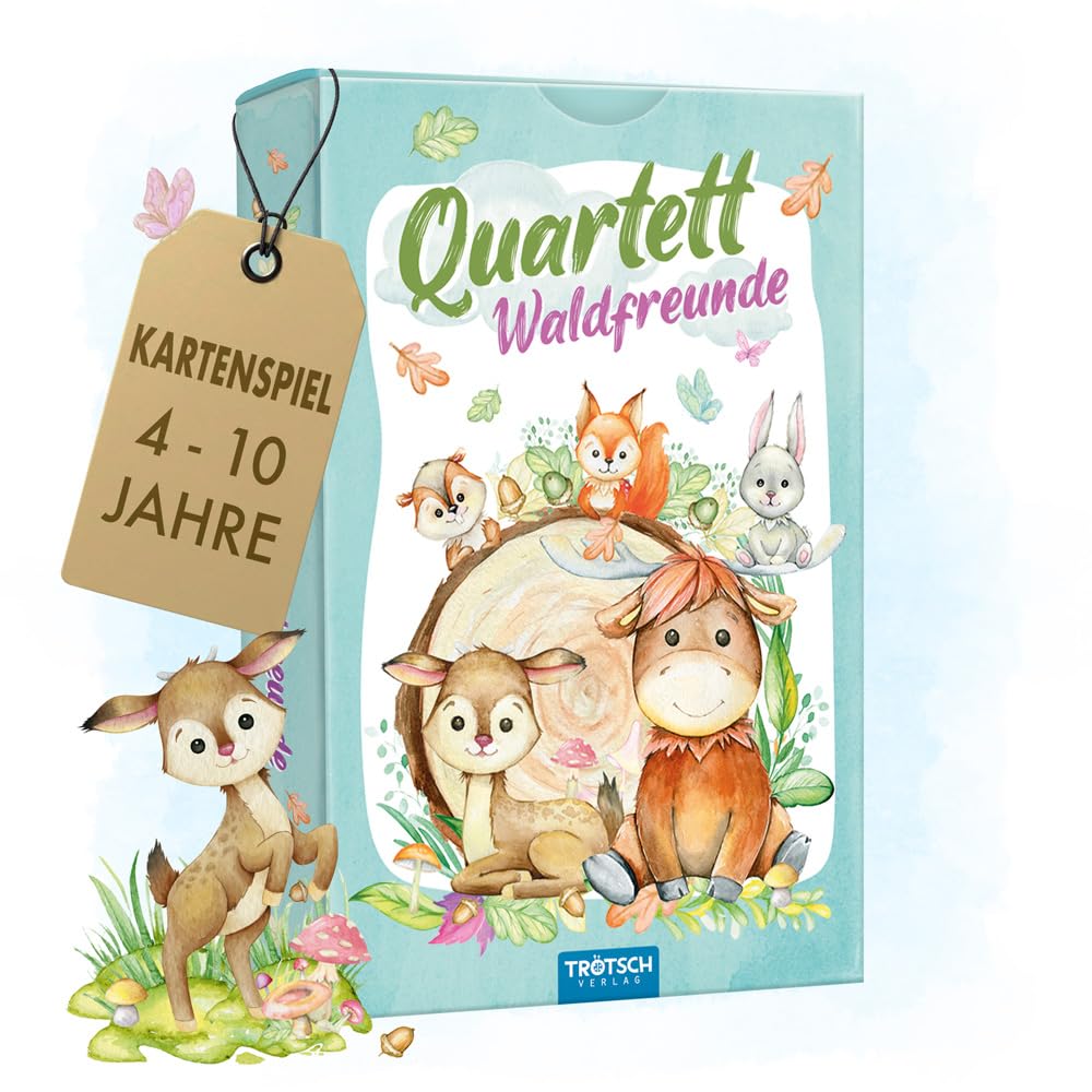 Trotsch Verpackung Grün, Karten Bunt - Quartett Spiel Waldfreunde : Kartenspiel Gedächtnisspiel Lernspiel