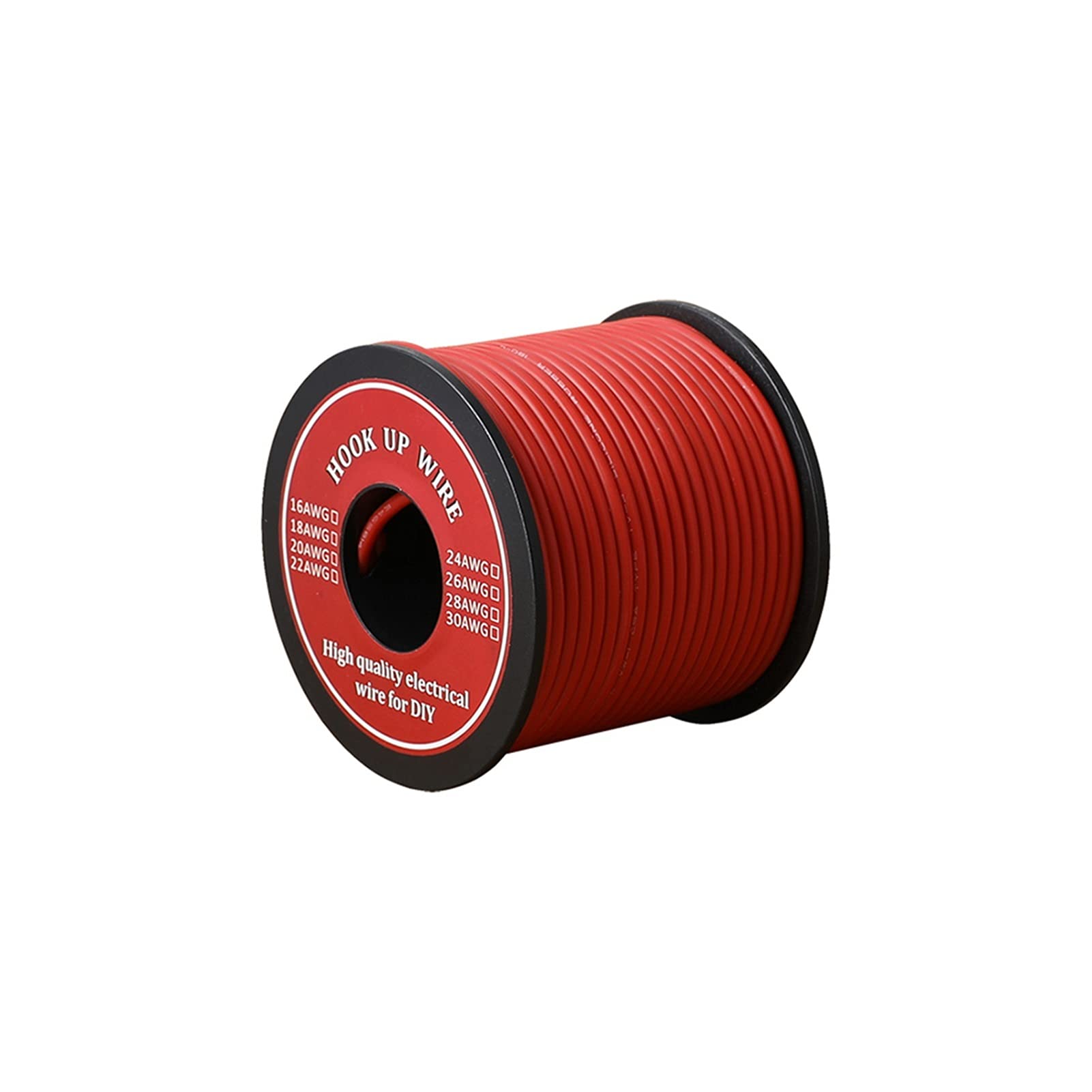 Cable Electrique,Fil Electrique 6-25m / lot 16 AWG brin bloqué branchement silicone flexible fil électrique caoutchouc isolé cuivre en cuivre en cuivre en cuivre 12.7A(Black,25m)