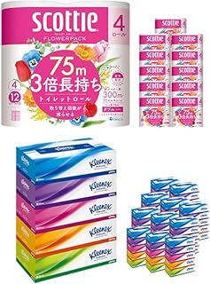 【特別寄附額/岩沼市オリジナル】トイレットペーパー ティッシュペーパー 日用品セット 2品別配送 スコッティ フラワーパック 香り付き 48ロール クリネックス 60箱 3倍長持ち ダブル ティッシュ ティシュー 日用品 消耗品 生活用品 生活必需品 まとめ買い 防災 宮城県 岩沼市