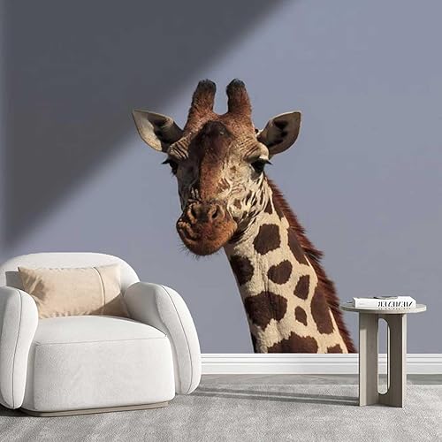Papel tapiz de jirafa para despegar y pegar, para decoración de pared, fácil de quitar (40 pulgadas de ancho) x 31.5 pulgadas de alto