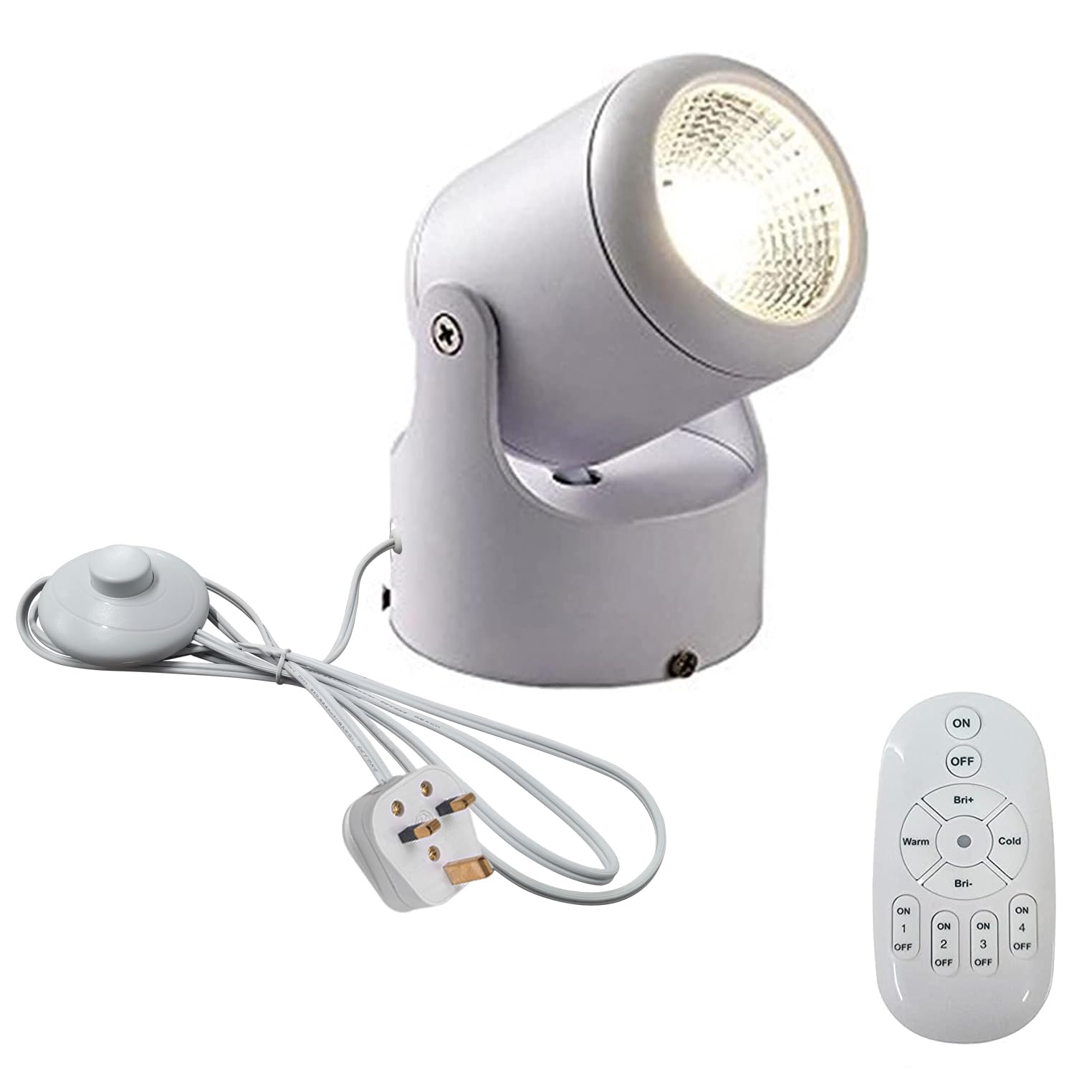 FSLiving 9Watts LED Accent Uplight with White Foot Switch for Loft Gallery Exhibition Spotlight