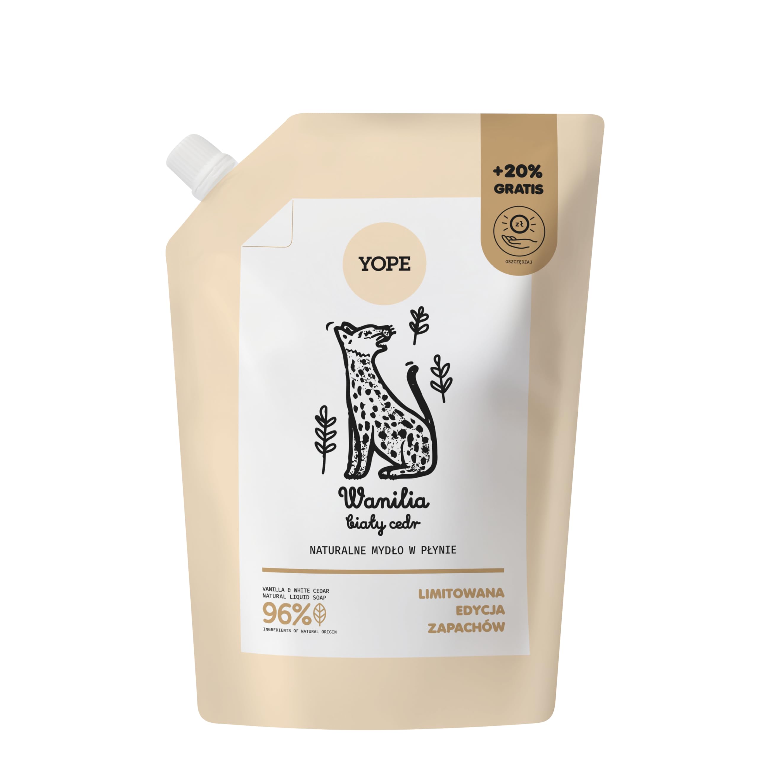 Yope Refill Hand Wash Soap Moisturizing Allantoin Scent Vanilla & White Cedar 600 ml