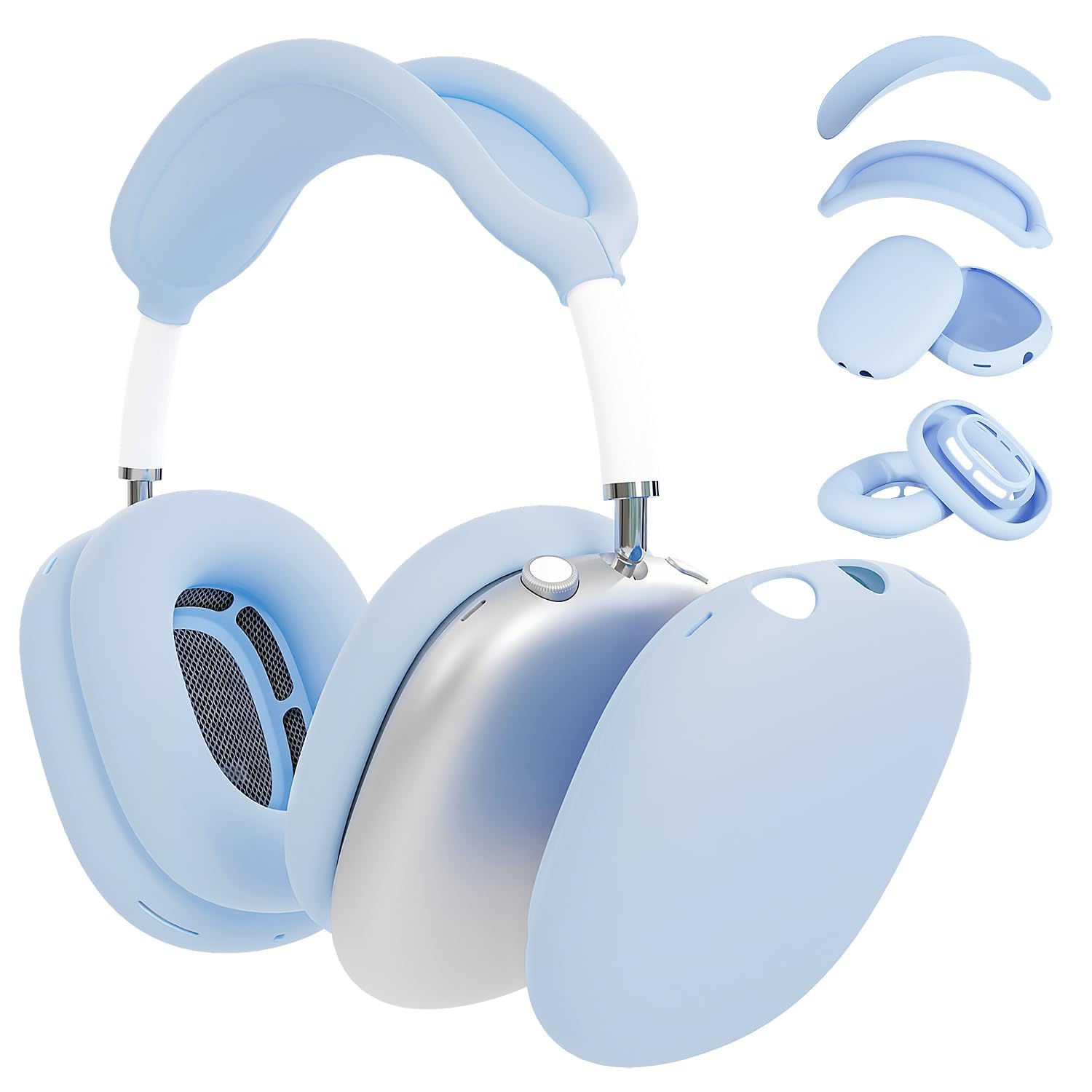 Protect Your AirPods Max Headphones with Silicone Case Covers. Safeguard The Ear Pads, Ear Cups, and Headband, Ensuring Your Apple AirPods Max Stay in Pristine Condition(Sky Blue)