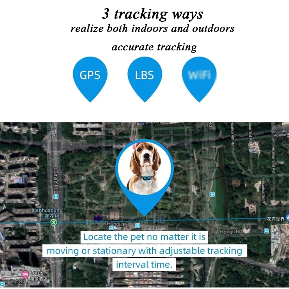 Rastreador de perros GPS, collar inteligente recargable para mascotas con seguimiento y luces LED, sistema de contención de mascotas para Corgi y Shiba Inu, datos deportivos y alarma de batería baja