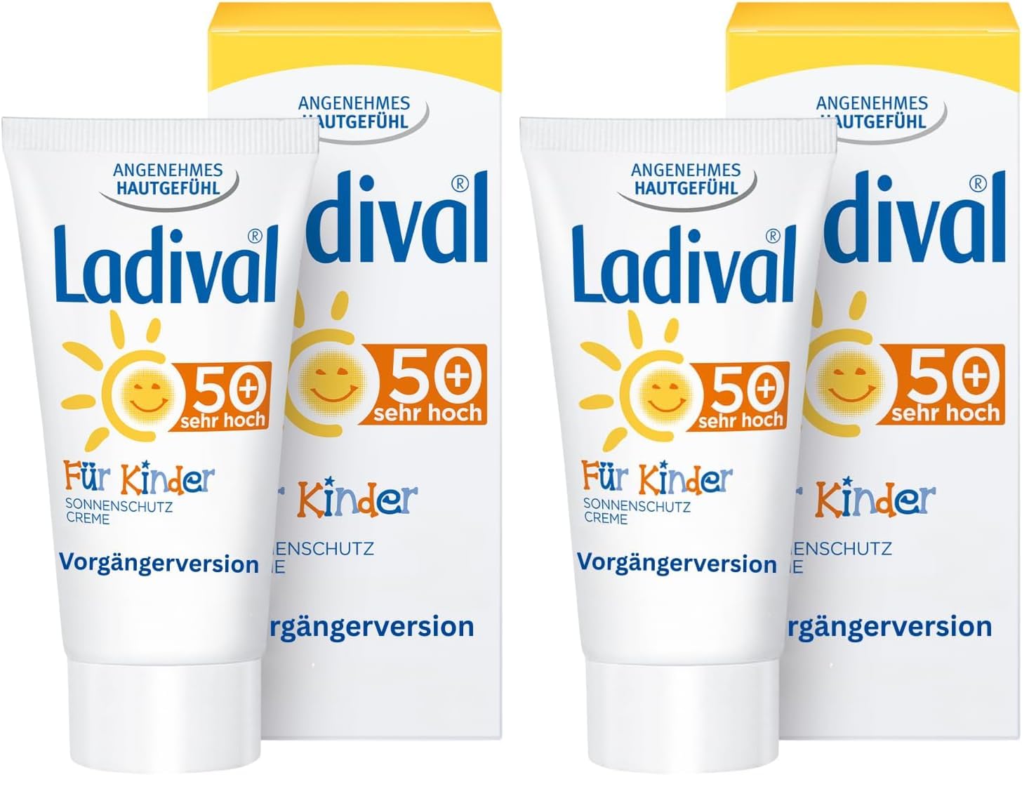 Ladival Kinder Sonnenschutz Creme für Gesicht und Hände LSF 50+ – Parfümfreie Sonnencreme für Kinder – ohne Farb- und Konservierungsstoffe – wasserfest – 1 x 50 ml (Packung mit 2)