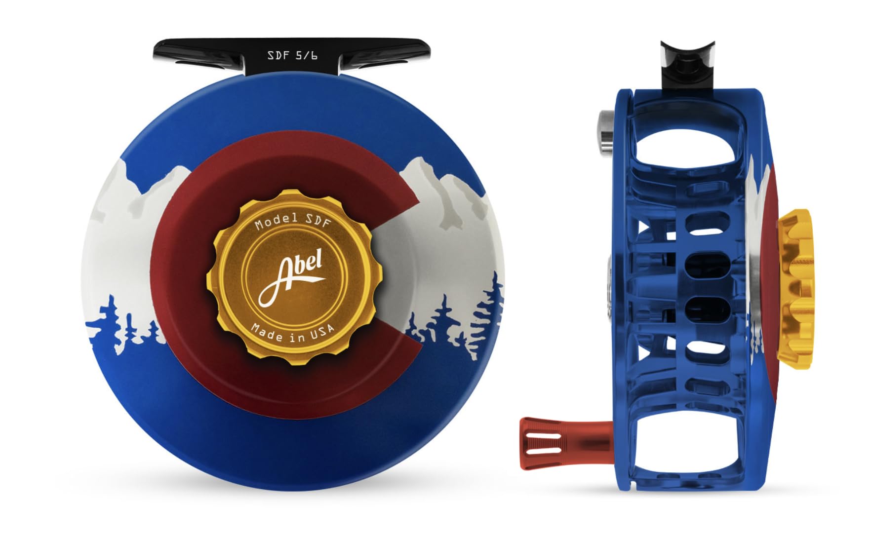 ABEL SDF Fly Reel - Colorado Edition - 5/6 WT with Aluminum Red Handle