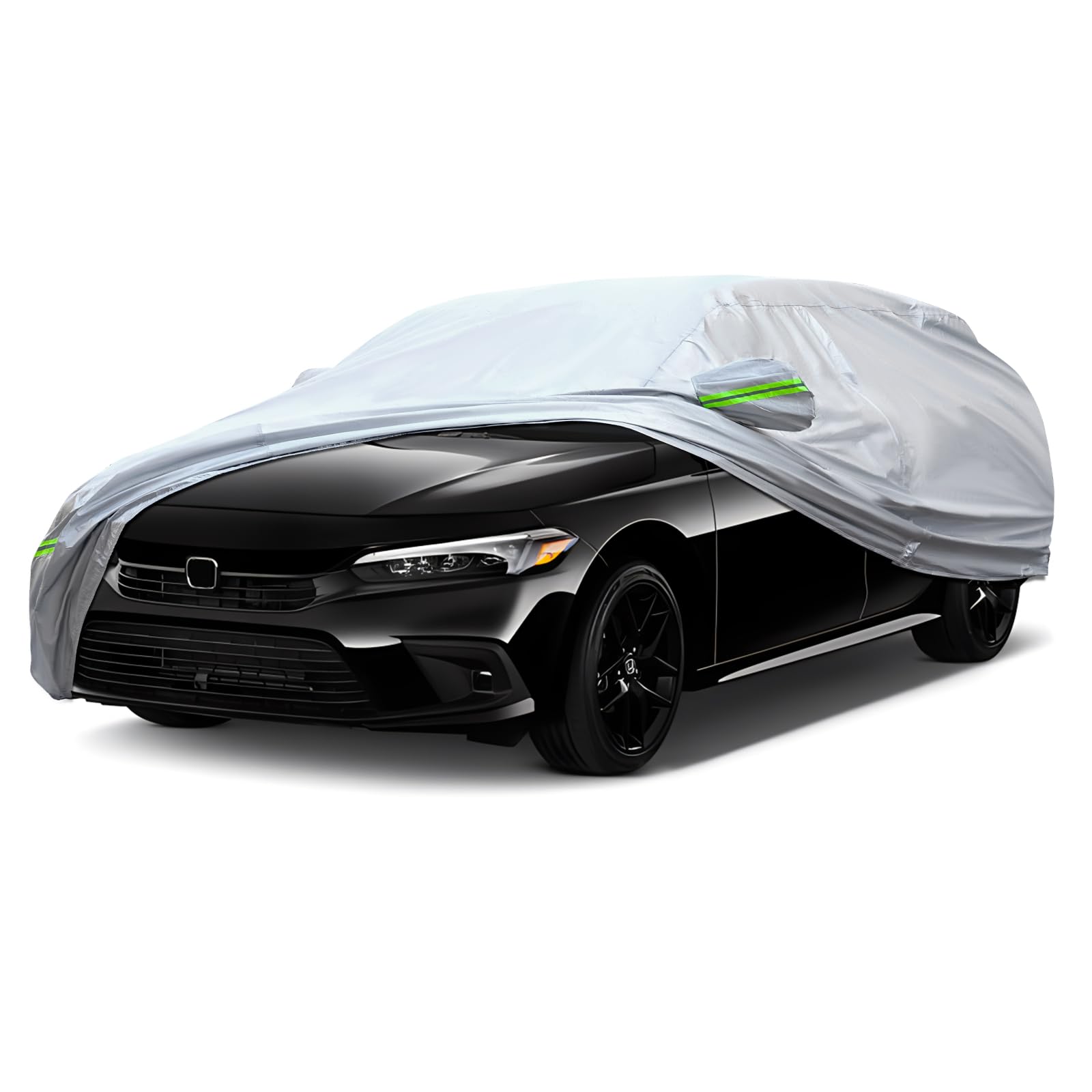 QUYDDC Full Car Cover Universal 6 Layers Outdoor Thicked All Weather Cover Sunshield Waterproof Snow Proof UV Proof