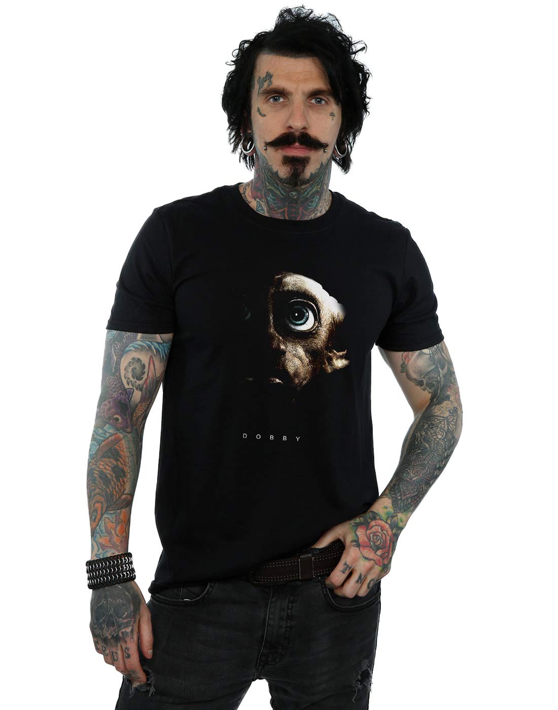 Absolute Cult Men's Black Harry Potter Dobby Portrait T-Shirt XXXXX-Large