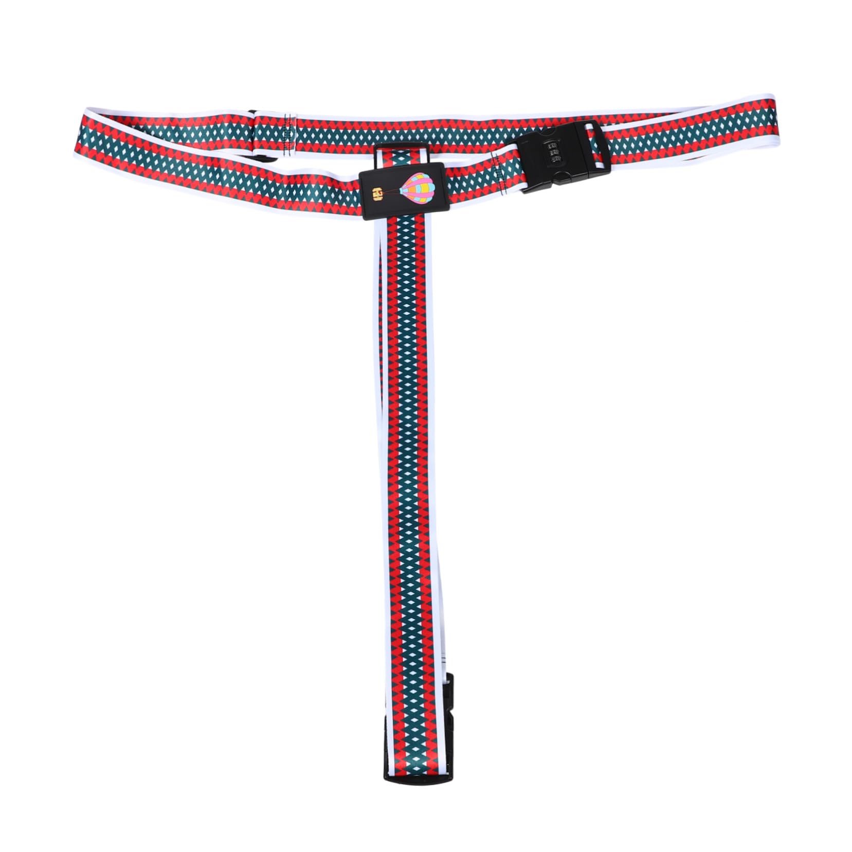 Beaupretty 4 Piezas Correa Ajustable para Maleta con Doble Contraseña Diseño Cruzado y Estampado de Dibujos Animados Cinturón Seguro de Poliéster para Viaje Protección Antirrobo y Duradera