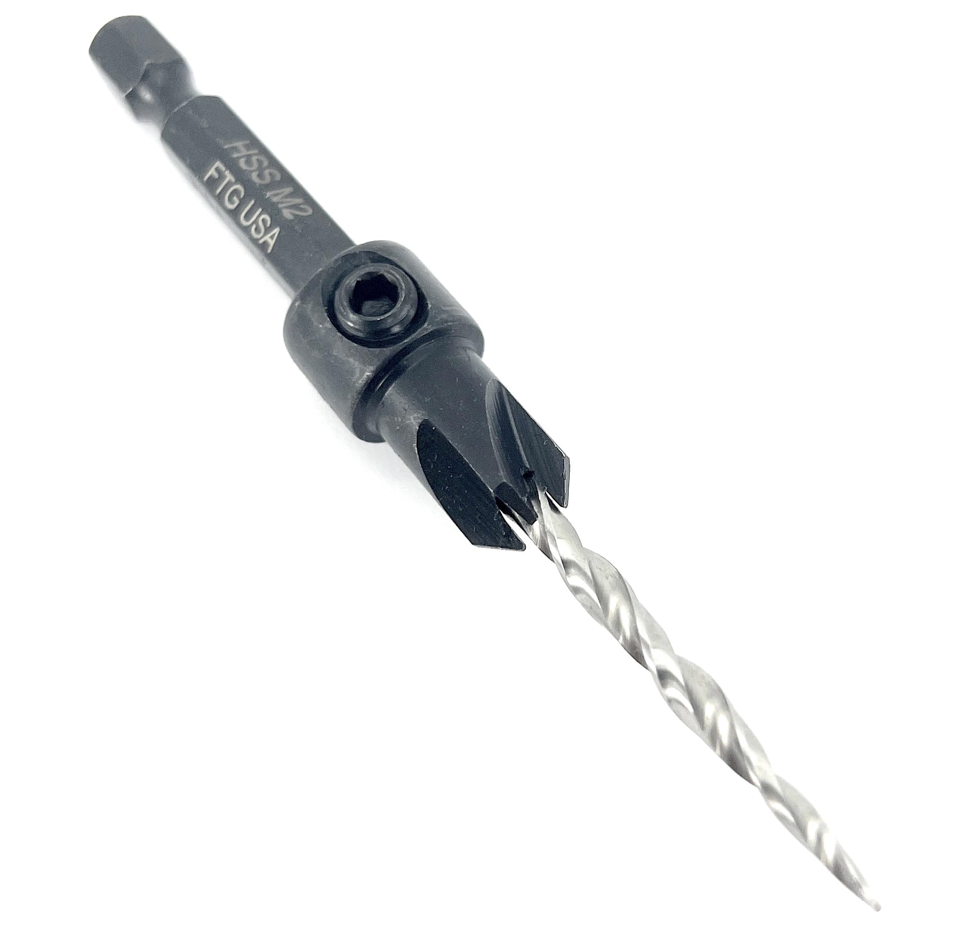 FTG USA #6 (9/64") Countersink Drill Bit for Wood with Tapered Drill Bit