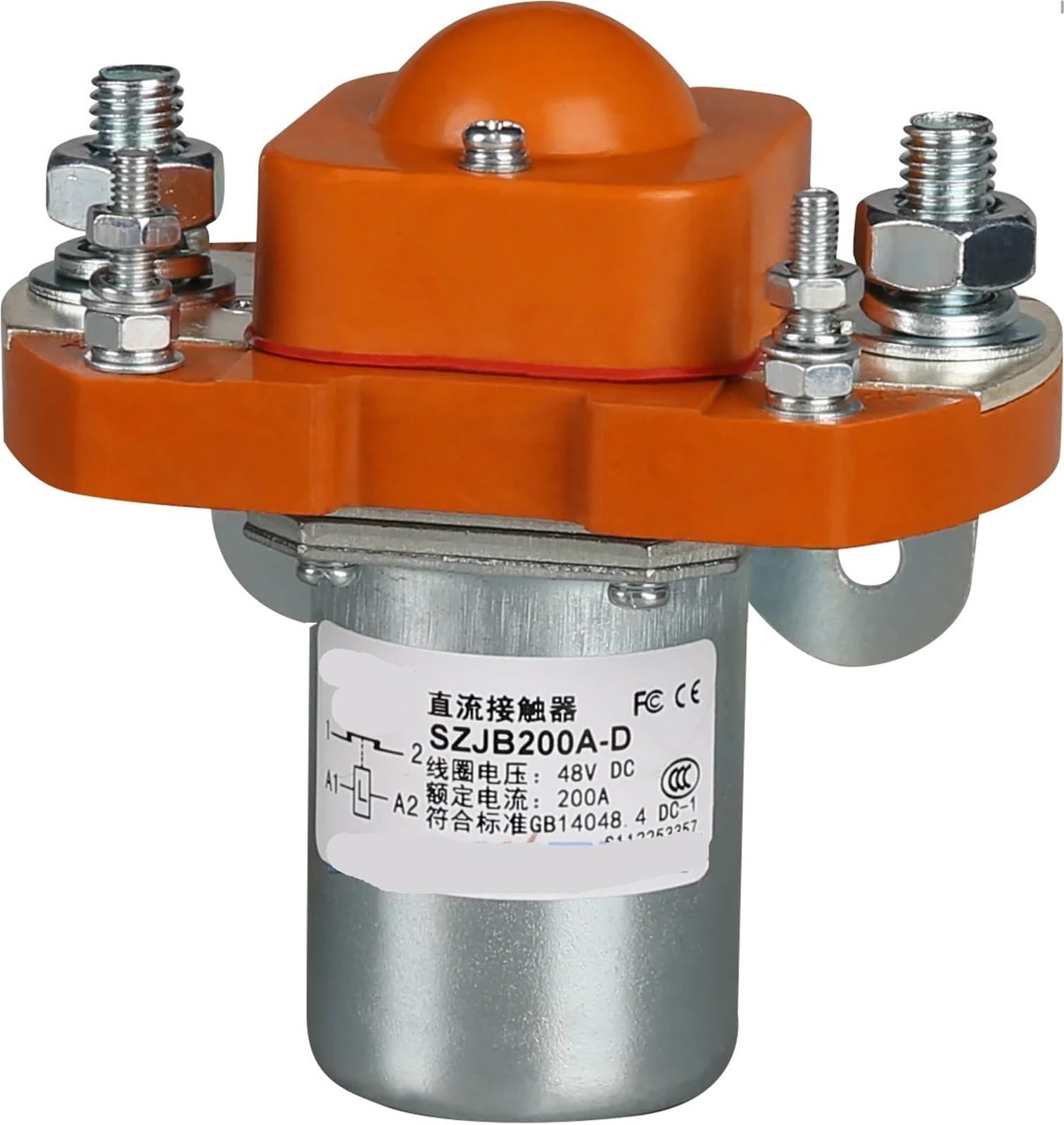 Zatwierdzony standardowy stycznik prądu stałego z cewką elektromagnetyczną 200A 48v 36v 24v 12v SZJB200A/SZJB200A-D/MZJ-200B (cewka napięciowa 12V)