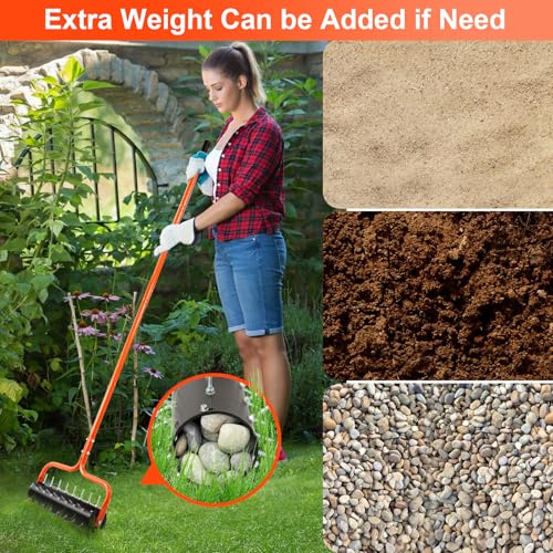 sancat Rolling Lawn Aerator, 21" Aerator Lawn Tool,Preasembled Spike Aerator, 75" Adjustable Handle,Heavy Duty Lawn Aerator Tool for Garden,Farm Care,Keep the Soil Health. — view 6