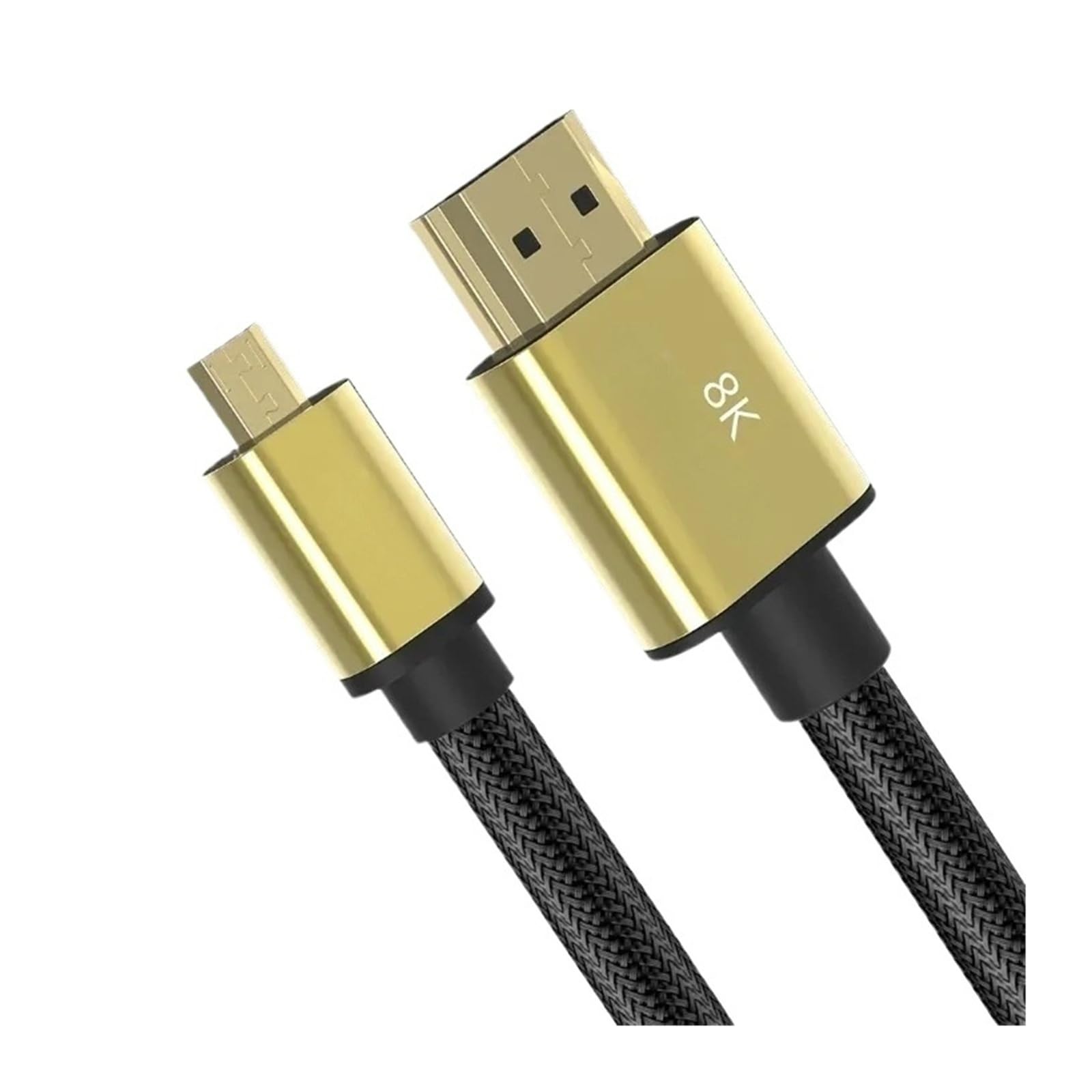 Câble Micro HDMI Vers HDMI 2.1 (8K/1080P 3D) – Compatible Avec GoPro Hero 7/6/5/Sony A6000/Nikon/Canon, Fonctionne For Appareil Photo(2m)