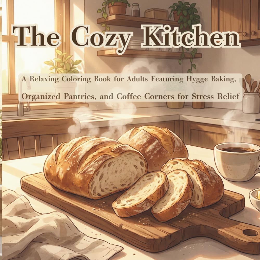 The Cozy Kitchen: A Relaxing Coloring Book for Adults Featuring Hygge Baking, Organized Pantries, and Coffee Corners for Stress Relief (The Cozy Minimalist Series)