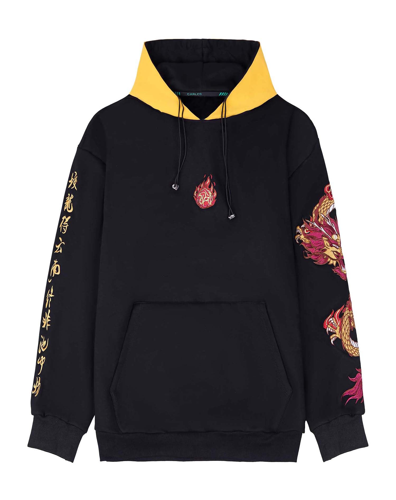 Niepce Inc Streetwear Men's Dragon Embroidered Heavyweight Graphic Hoodies