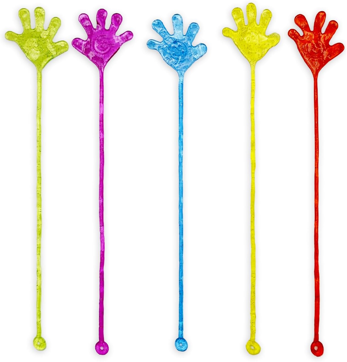 20 Pcs Sticky Hands, Wacky Fun Stretchy Glitter Sticky Hands for Kids, Sensory Fidget Toy in 5 Assorted Colors, Sticky Hand Toys for Kid’s Class Decoration, Party Favors, Birthday Parties