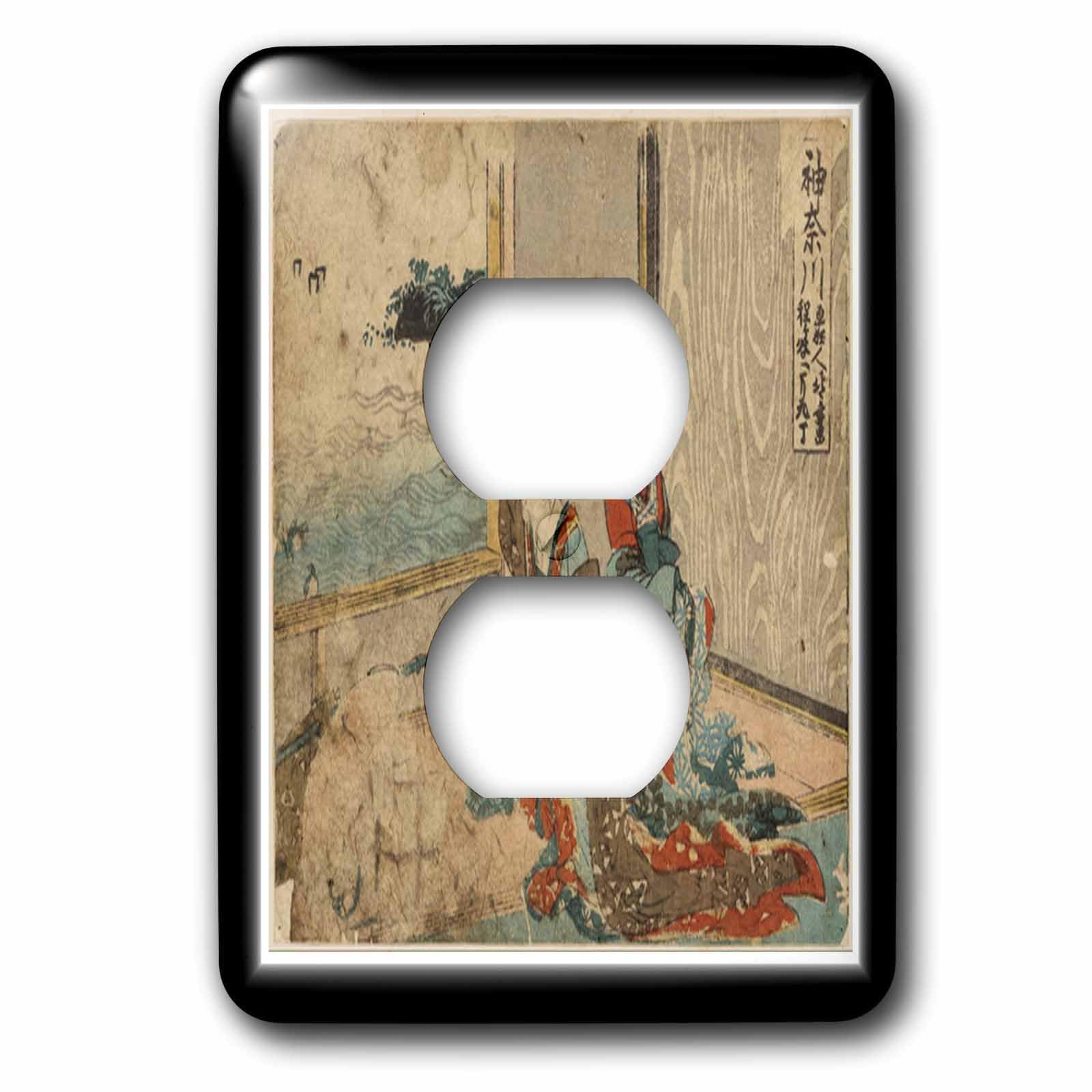Image de peinture japonaise ancienne 3dRose LSP_80835 plaque m&eacute;tal