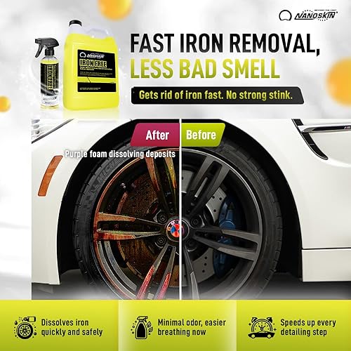 Miniatura 3 de Removedor de la marca Nanoski Iron Free, para desinfección de pintura, llantas y vidrios de autos, 1 galón