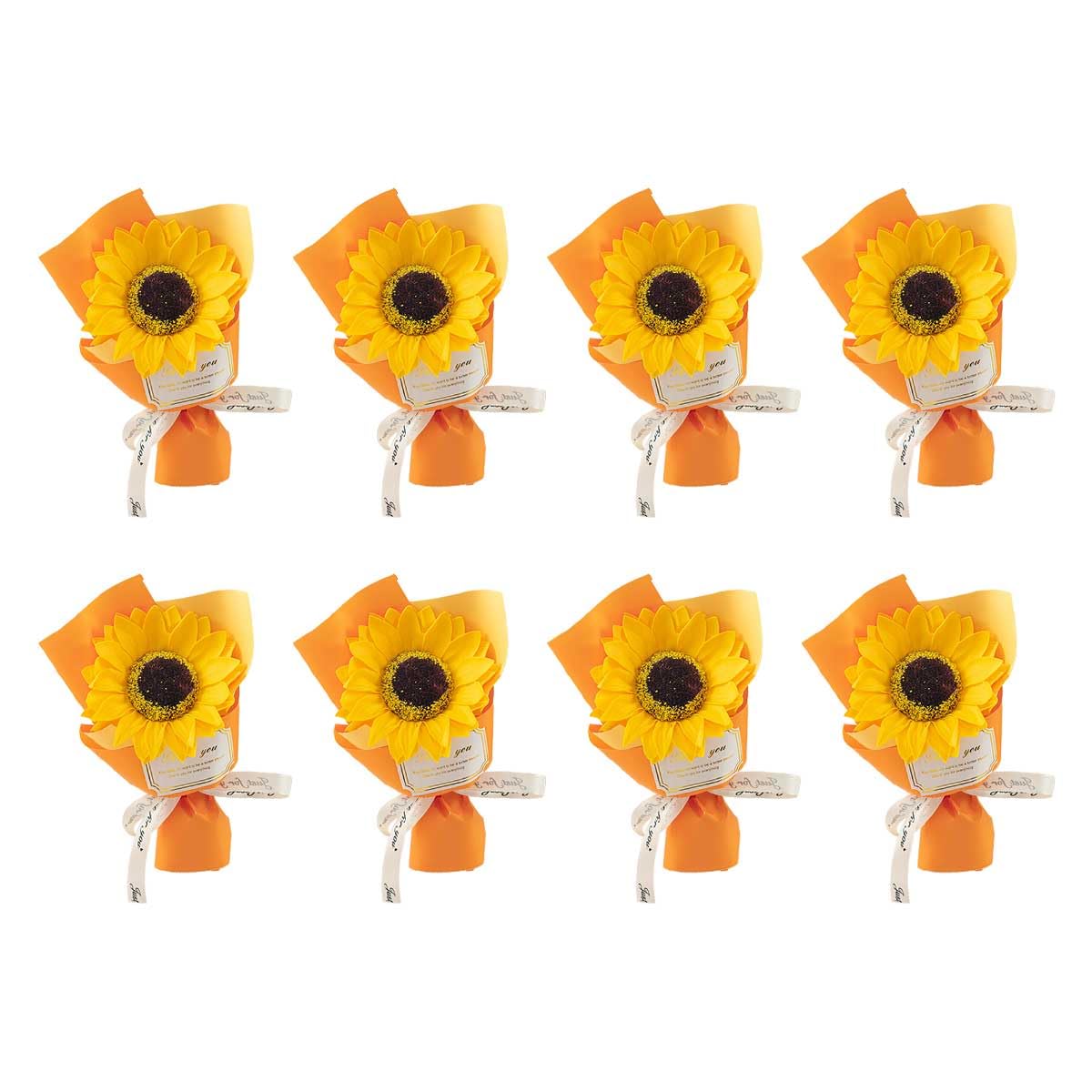 Amazon｜ひまわり 造花 8本セット 一輪 ヒマワリ 花束 ソープフラワー