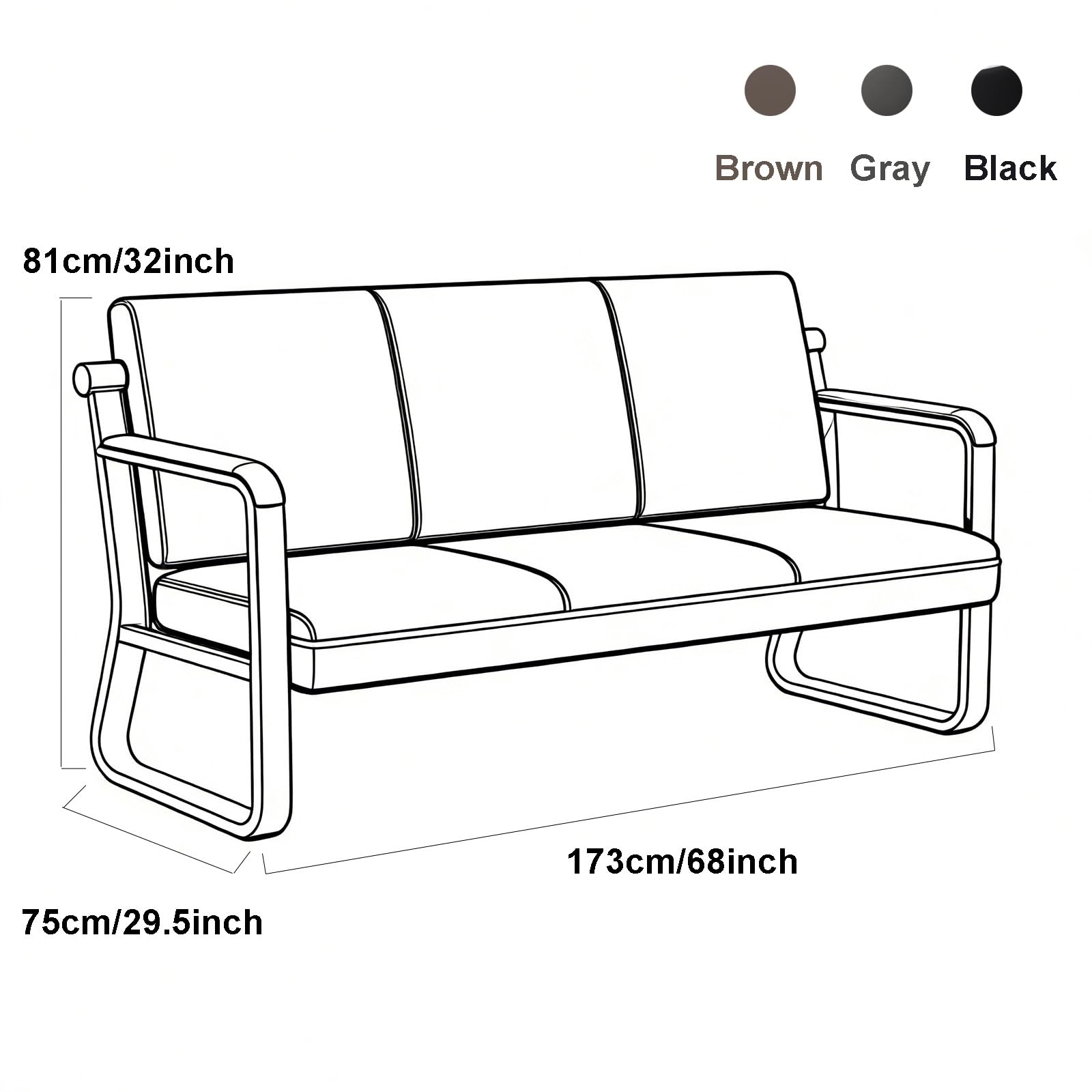 Wartezimmerbank mit Armlehne, Wartebank Gewerbliche Bürogastsitze, Empfangsstühle für Krankenhaus, Salon, Lobby(Gray,173x75x81cm)