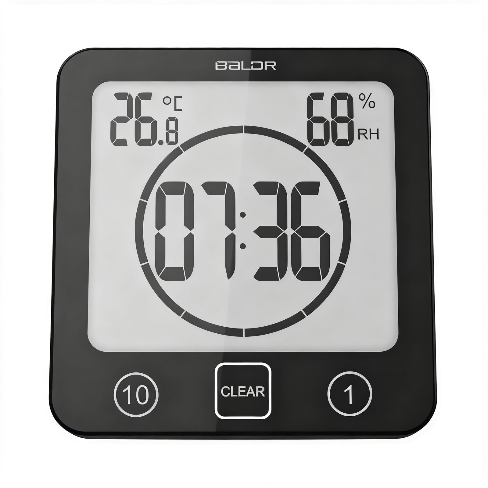 Zambuph Shower Clock Waterproof With Various Installation Options black