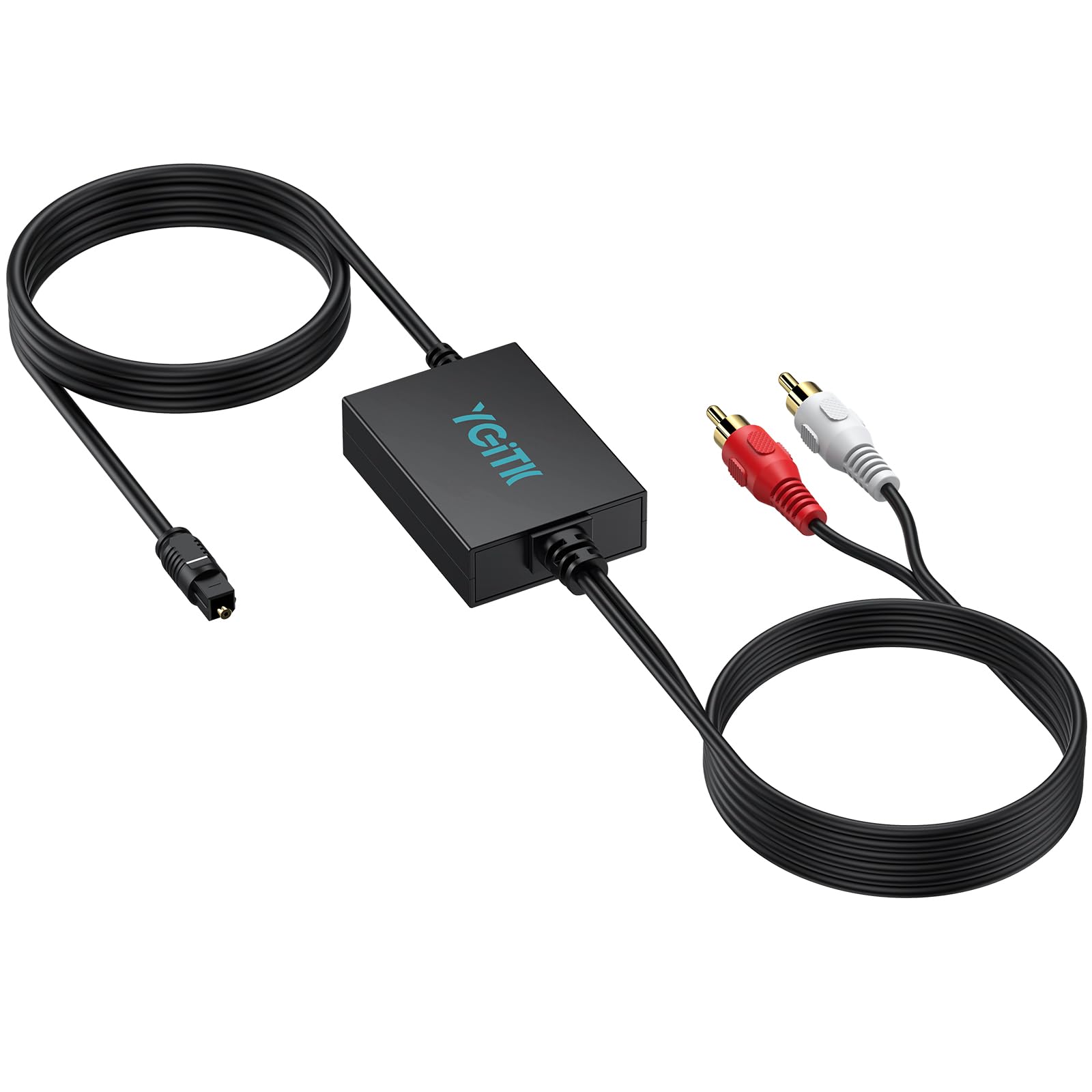 Konwerter Optyczny na RCA z Kablem 2.1m, DAC Cyfrowy Audio 192kHz/24bit do TV, Blu-ray, Konsola