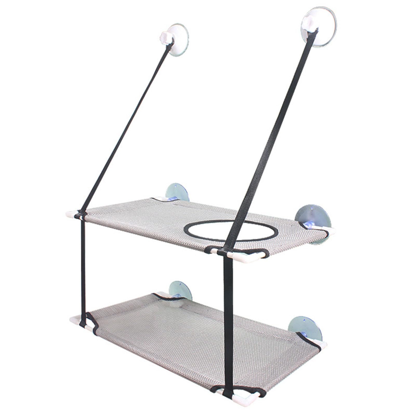 AONYAYBM Hamaca para Ventana para Gatos, Instalación Colgante Hamaca para Gatos, Instalación de Hamaca para Cama para Gatos Ventosa Fuerte, Cama para Hamaca para Gatos de Doble Capa, Cama para(Gris)