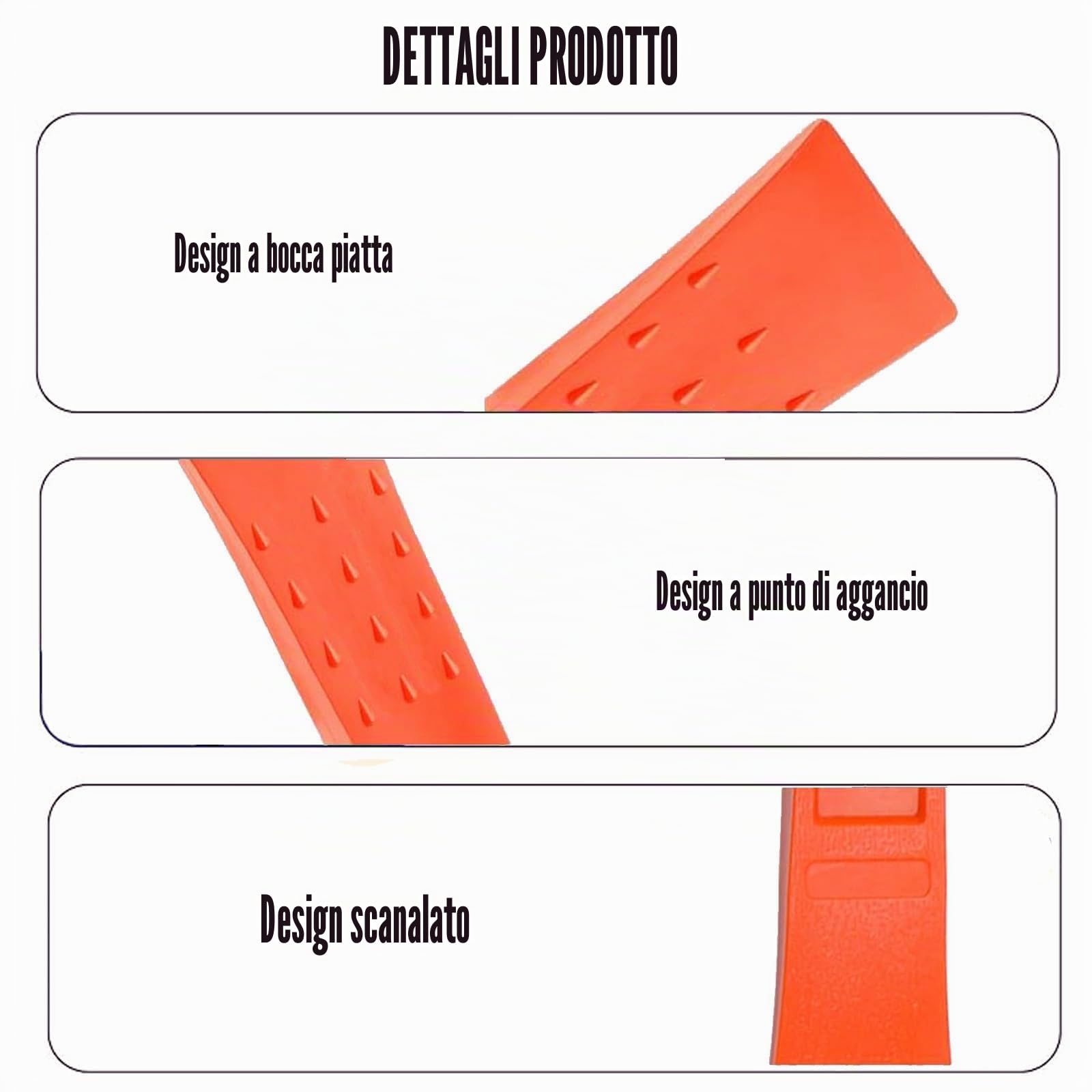 Set di Cunei per Abbattimento 5 Pezzi (2x8 Pollici + 3x6 Pollici) - Cunei Forestali in Plastica Antiscivolo con Denti, Resistente al Gelo, Include Rete per Trasporto, Cunei per Abbattimento