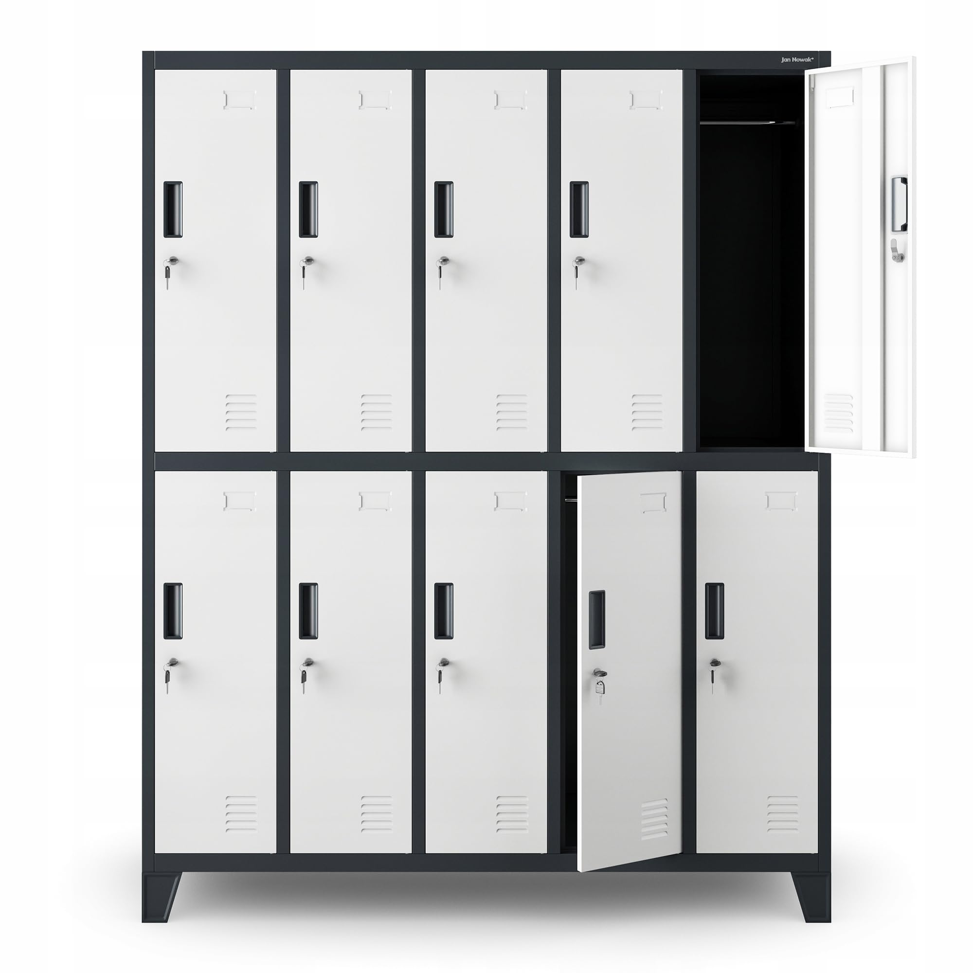 Jan Nowak Taquilla Vestuario Metálica 10 Puertas USB C, 172 x 136 x 45 cm