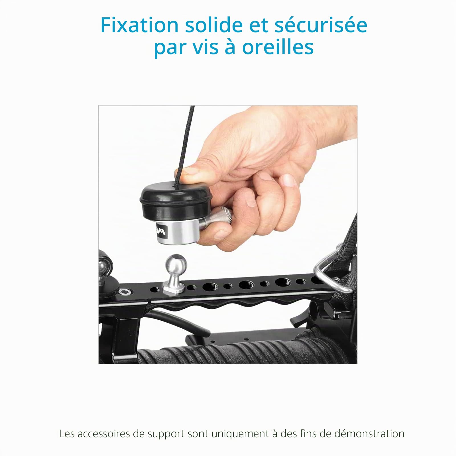 FLYCAM Crochet à dégagement Rapide pour Flowline Rigs, Charge 25 kg | Verrou à molette sans outil, fixation au câble, acier inox et aluminium CNC, poids 0,28 kg / 0,61 lb.