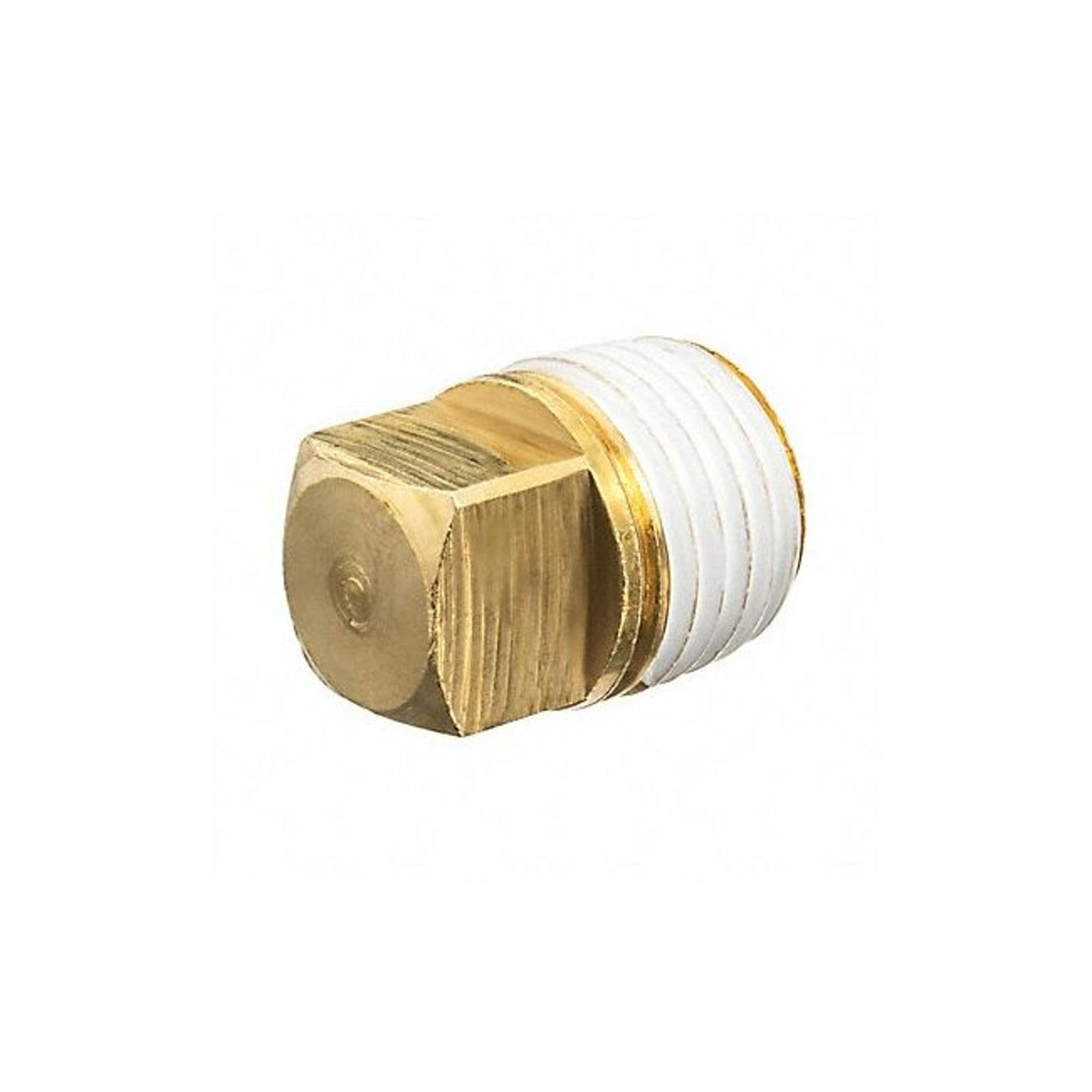 USA SEALING ZUSA-PF-10722 Brass Class 125 Pipe Fittings, Square Head Plug (Solid) Plug with PTFE Thread Sealant, 1/4