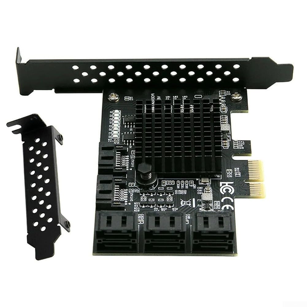 für sata 3.0 Erweiterungskarte 8 Fach für pcie x1 6Gb/s für | Marvell 88SE9215 Chip, 8 unabhängige Ports, 6Gbps Übertragung, AHCI , für ideale Speicherlösung