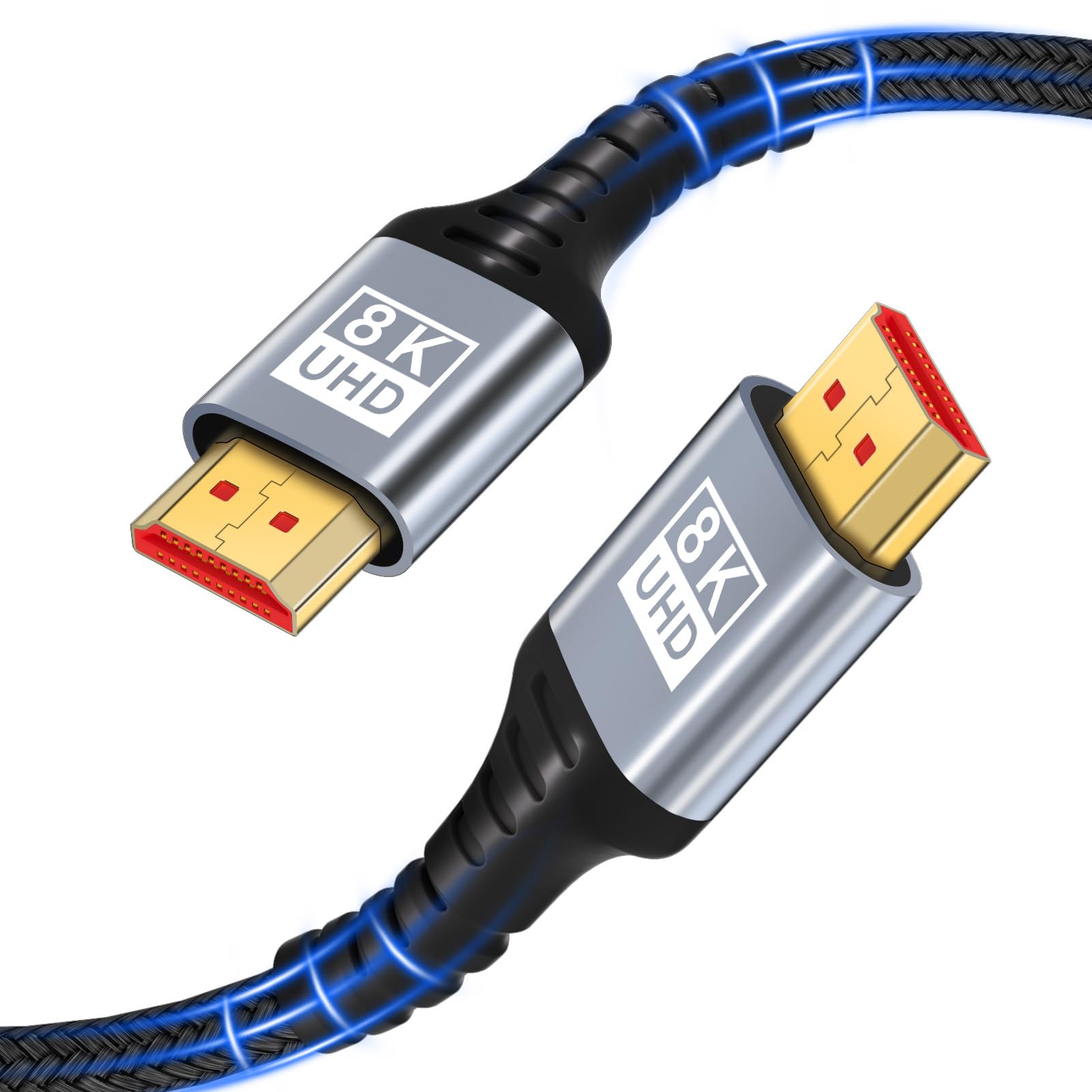 Cavo HDMI 2.1 2 metri Cavo HDMI 8K,48Gbps ad altissima velocità 8K@60Hz 4K@120Hz 7680P,HDMI 2.1 supporta HDR10 eARC 3D HDCP 2.2 e 2.3,compatibile con PS5/4 X-Box HDTV Lettore Blu-ray/monitor/laptop