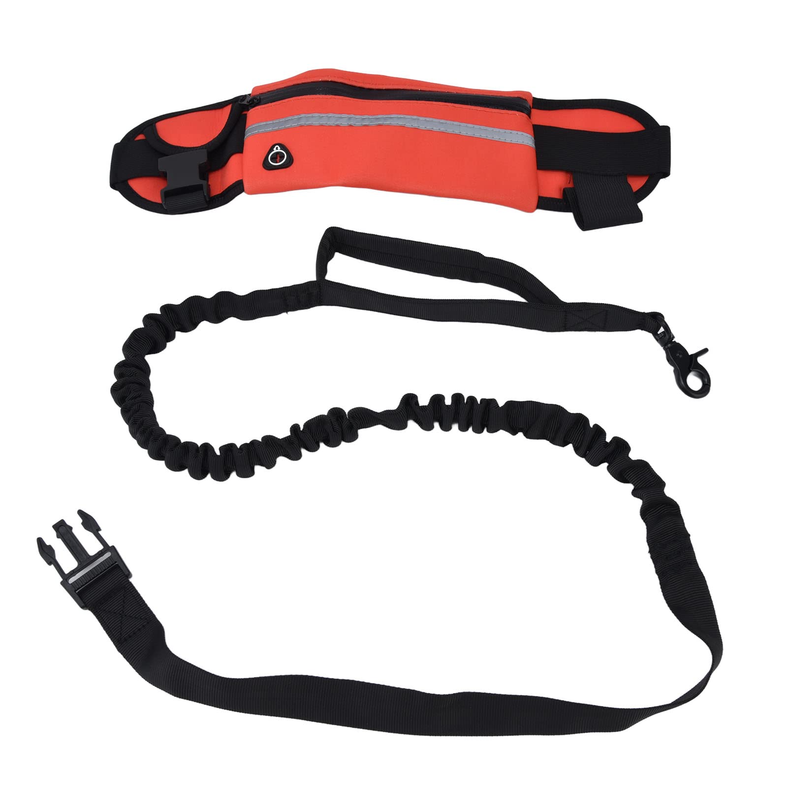 Cocoarm Guinzaglio per Cani a Mani Libere Striscia Riflettente Guinzaglio per Cani in Vita con Borsa con Cerniera Staccabile Tessuto per Immersione Poliestere 65 Fino a 115 Cm Regolabile per (rosso)