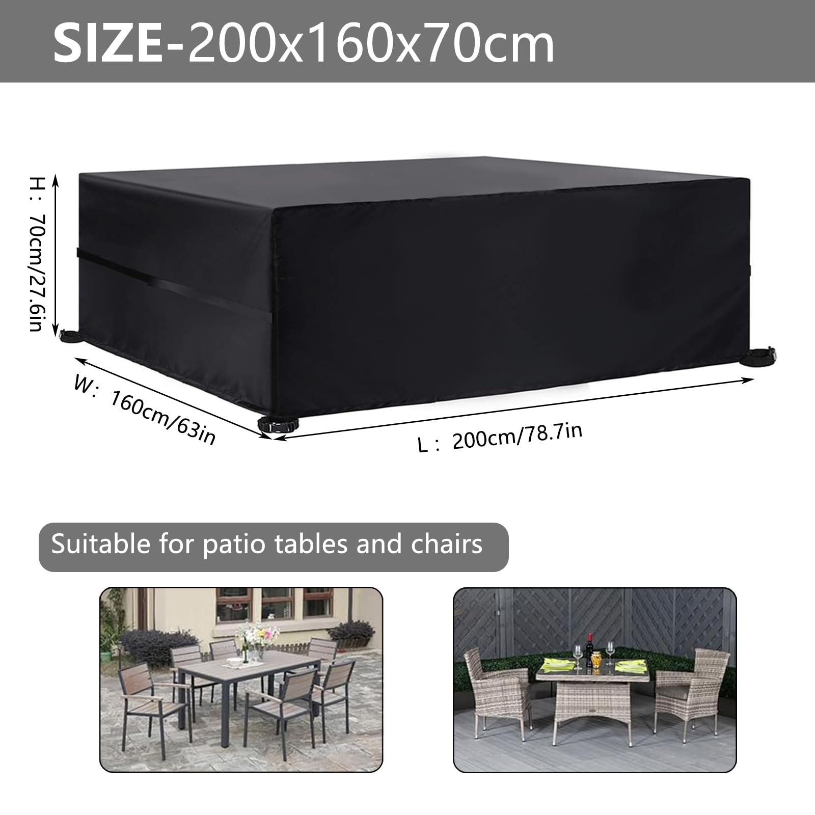 Funda Impermeable Para Mesa De Jardín 120x120x74 Cm: Tejido Oxford 420D, Protección Anti-UV Y Anti-polvo - ¡Protege Tus Muebles Todo El Año!