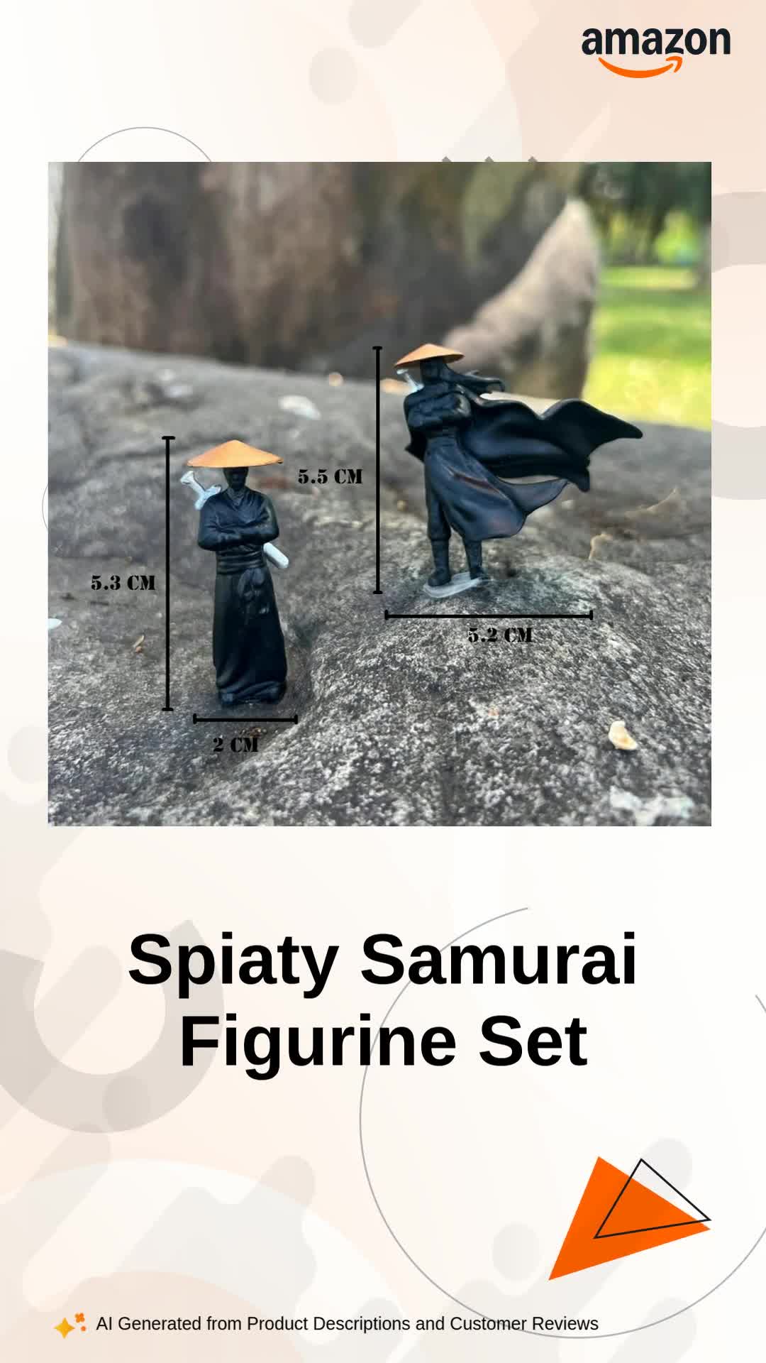 Buy Spiaty PVC Japanese Samurai Figurine Set with Black Horse