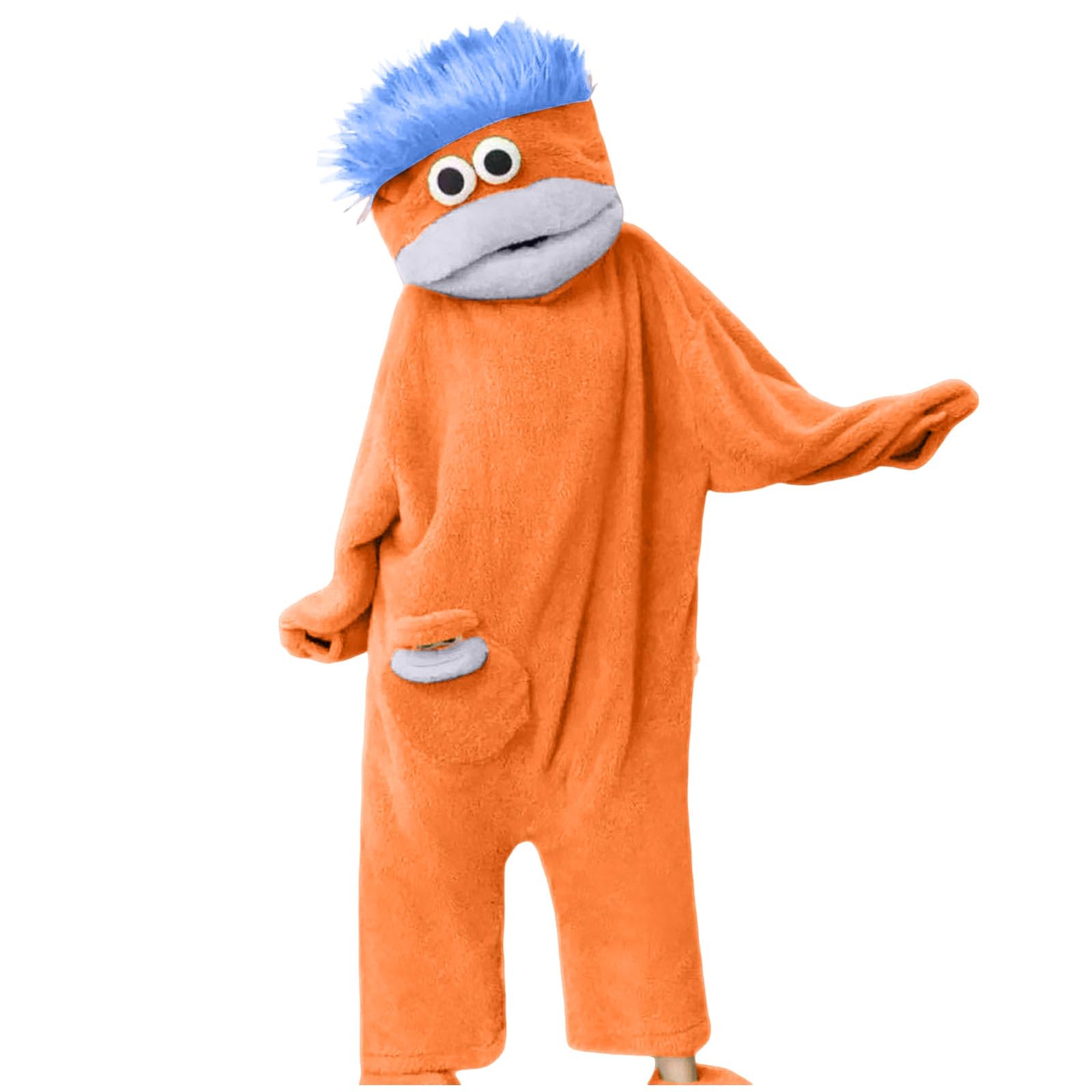 Silly Onesie Boys Girls Jumpsuit Unisex Ultra Soft Plush Hooded Onesie Overall Green Funny Monster Hooded Jumpsuits Silly Big Mouth Jumpsuit for Movie Nights, Family Fun & Cozy Relaxing โ image 1