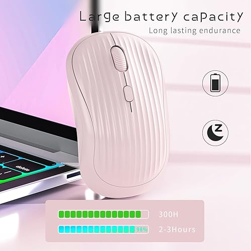 Miniatura 7 de ONE-UP Ratón inalámbrico, 2.4G + BT, batería recargable, 4 teclas, DPI 80012001600, silencioso, tipo C, receptor nano USB, ergonómico, portátil,