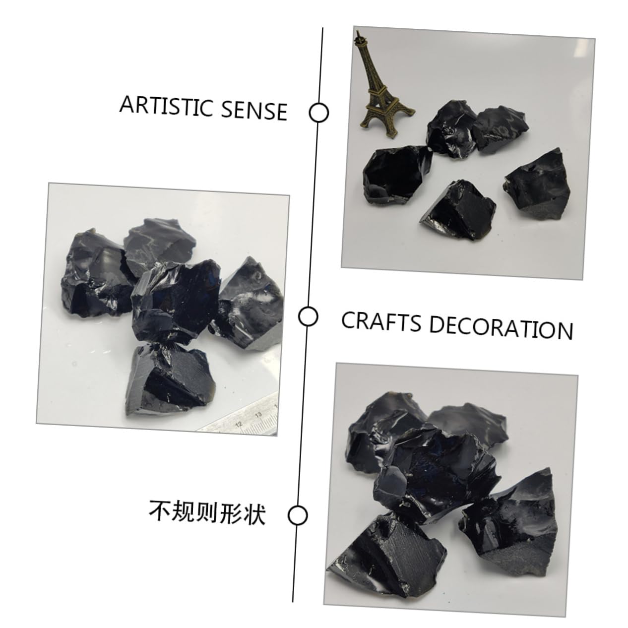 5 Sätze Obsidian Duftstein Kristalle Steine ​​Obsidian Handwerk Chakra Balancing Stones Home Obsidian Stein Natürlicher Obsidian Stein Obsidian Dekoration Ornament 5 Stücke * 5