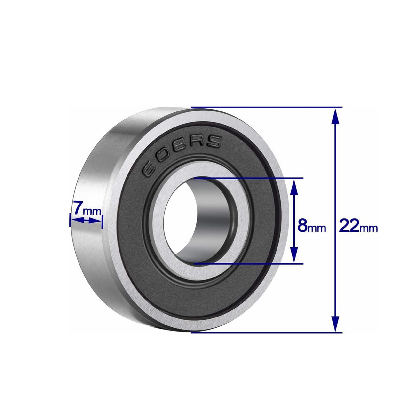 Miniature Ball Bearings - 20 Pack 608 RS -3