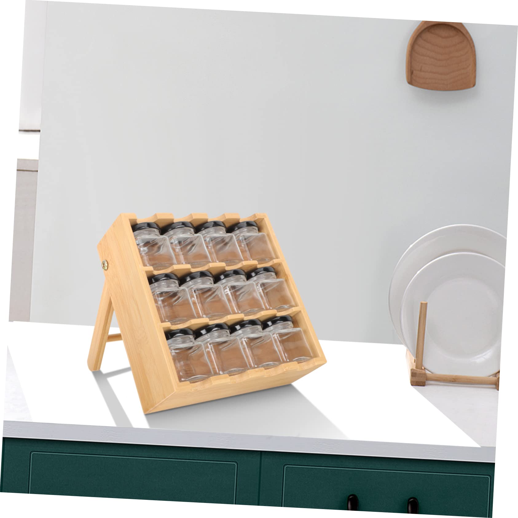 COLLBATH 1 Satz Multifunktionales Holz Gewürzregal für Küchenaufbewahrung | Mehrstufige Struktur, für Gläser und Behälter, Große Kapazität, Vielseitige Organisation im Schrank