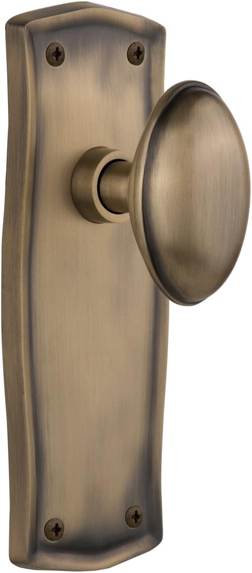 Nostalgic Warehouse 705527 Prairie Plate with Homestead Knob, Privacy - 2.375", Satin Nickel