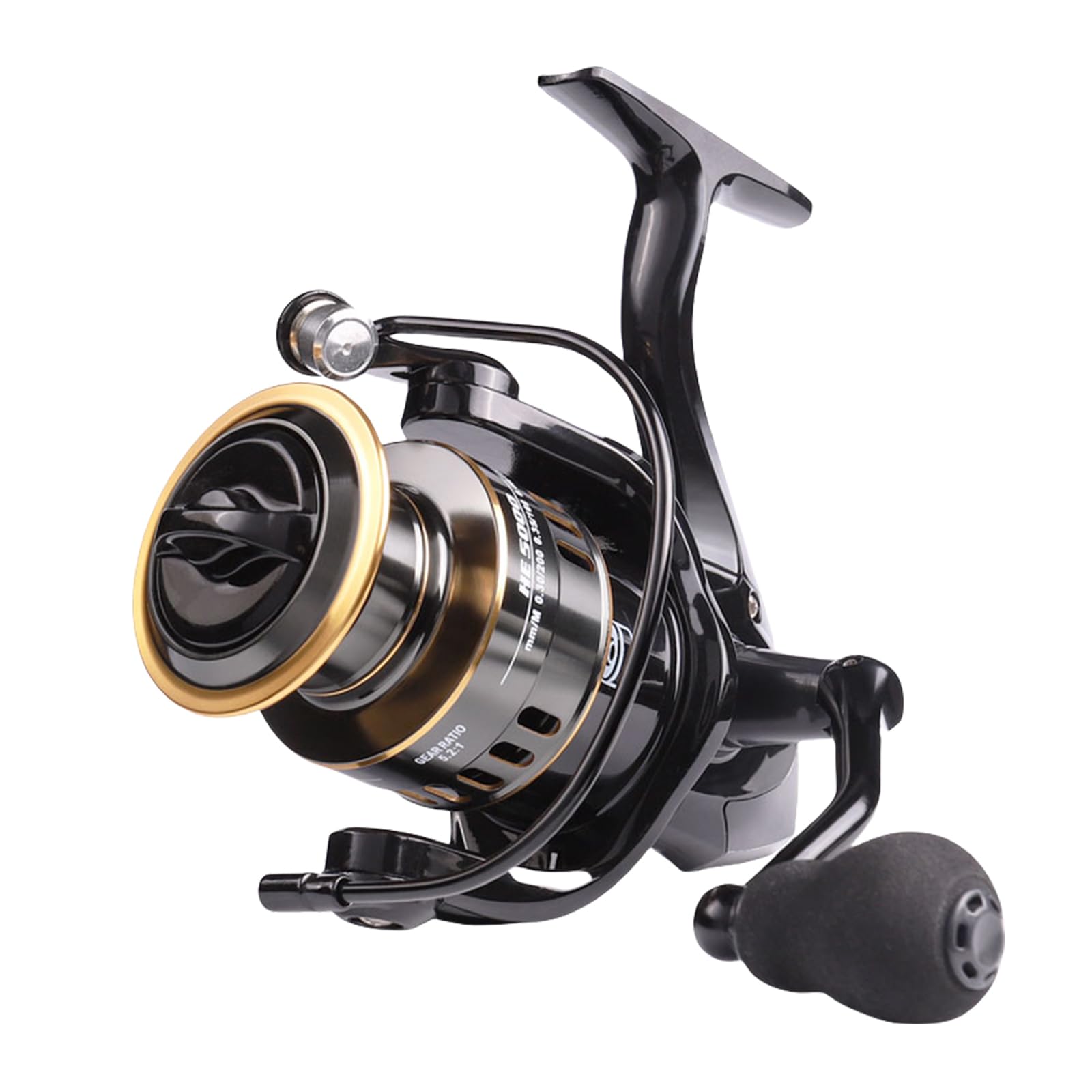Moulinet de pêche HE1000-7000 5.2:1, rapport de vitesse 10 kg, bobine de pêche en métal pour eau douce et salée